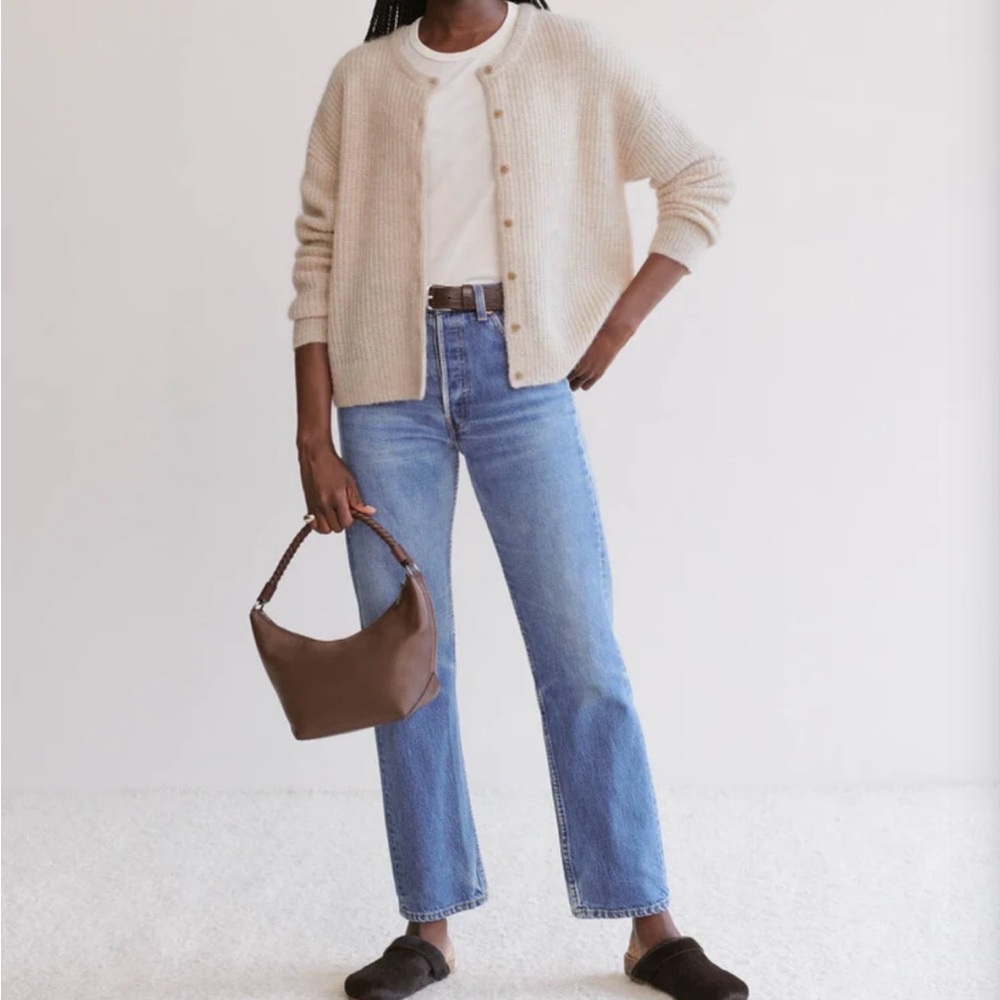 NWOT Jenni Kayne Hayes Cardigan Sand M Neutral Chunky Knit Minimalist